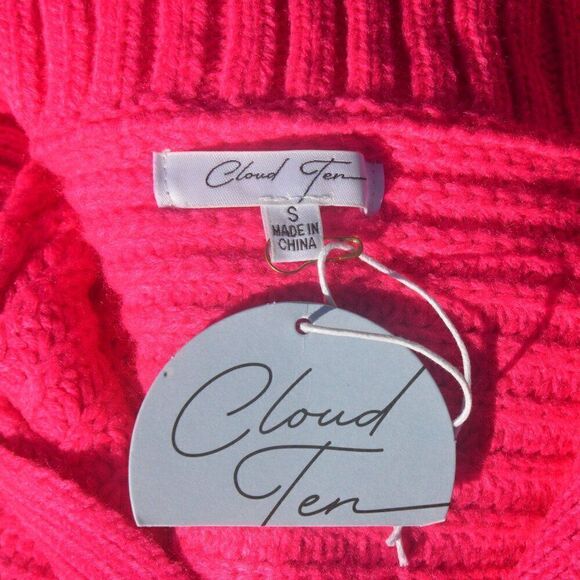 Sweater V-Neck Size Small Bright Pink Cloud Ten - Picture 7 of 8